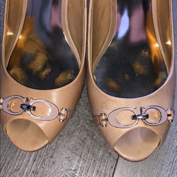 Peep toe coach wedges - Picture 5 of 6